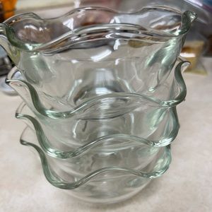 Vintage Wavy Glass Bowls